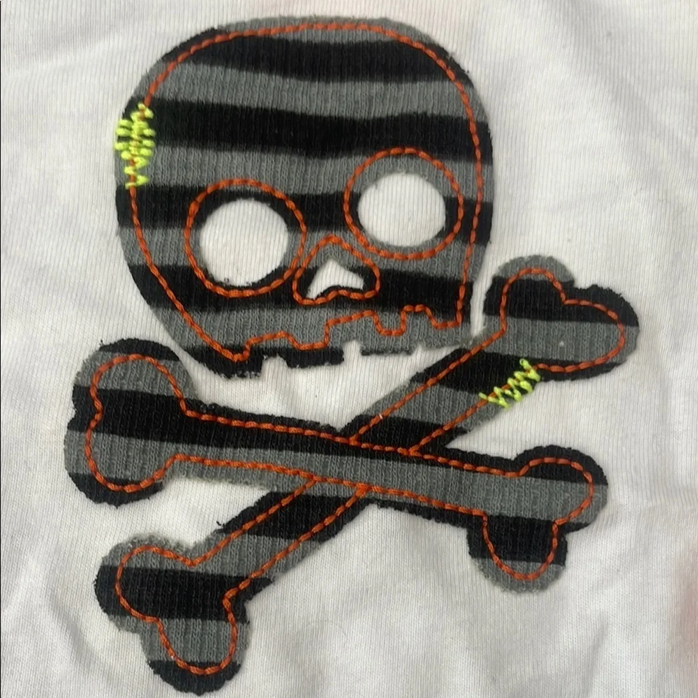 Bon Bebe Orange Onesie 3-6 month & Circo Orange/white Long Sleeve Skull Top